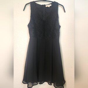 Lucid Pink Black Sleeveless Dress with Lace Top and‎ Sheer Skirt,  Size XS